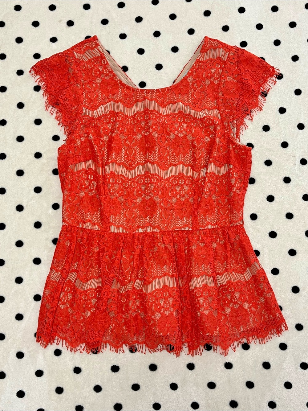 Anthropologie Maeve Katrine Lace Peplum Top Size S
